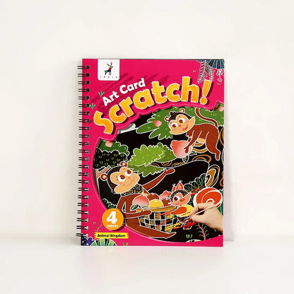 YUELU Wholesale Customized Creative Children's Puzzle Scratch Painting Cartoon Cute Children DIY Rainbow Scratch Paper Book Set