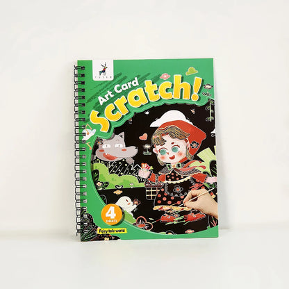 YUELU Wholesale Customized Creative Children's Puzzle Scratch Painting Cartoon Cute Children DIY Rainbow Scratch Paper Book Set