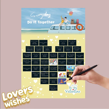 YUELU Scratch Painting 50 Little Thing To Do Together Scratch-off Poster Scratch Wishlist For Couples Kids Girlfriend