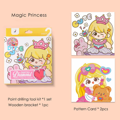 Children's DIY 5D Diamond Painting Kits Cartoon Puzzle Diamond Stickers Girls Fun Gift Box Kid's Educational Toys