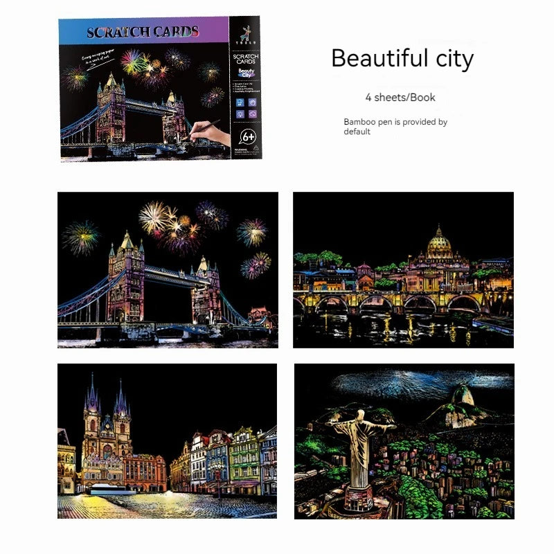 A4 architecture series Dazzling urban night