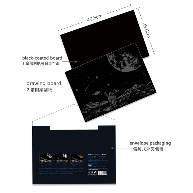 YUELU Astronaut Scratch Painting