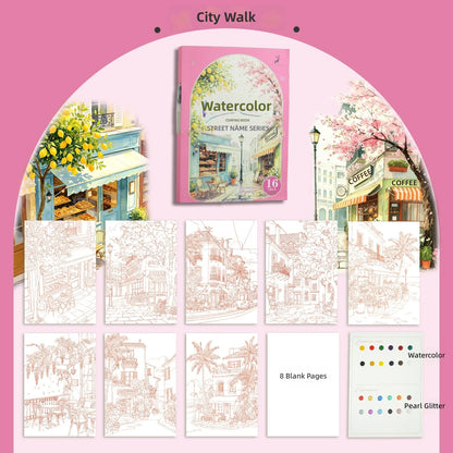 YUELU Creative A4 Paper Watercolor Painting Set with Three-Fold Pages-Cross-Border Hot-Selling Art Supplies Gift