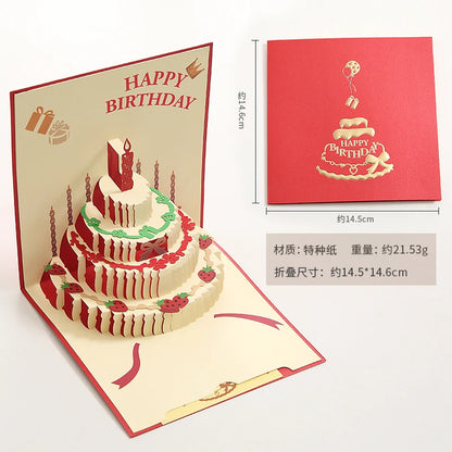 Pop Up Card Luxury Greeting Card 3D Three-Dimensional Gift Handmade Birthday Party Laser Cut Invitation Card