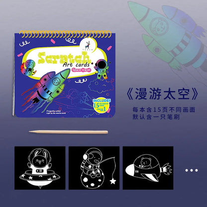 Customized Art Scratch book for kids Magic Painting Scratch Paper Set DIY Kids Colorful Scratch card