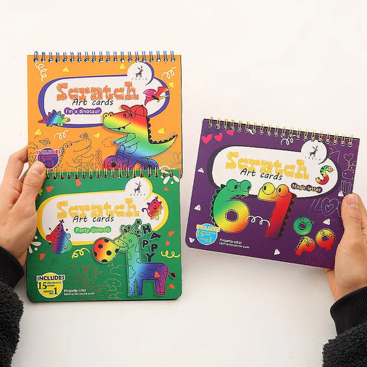 Customized Art Scratch book for kids Magic Painting Scratch Paper Set DIY Kids Colorful Scratch card