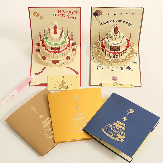 Pop Up Card Luxury Greeting Card 3D Three-Dimensional Gift Handmade Birthday Party Laser Cut Invitation Card