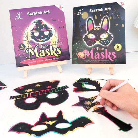 Children's Halloween bright scratch picture creative theme party graffiti diy toys scratch painting set wholesale