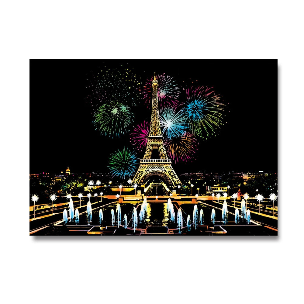Factory Direct Sale Scratch Off Board Scratch Colorful City Series