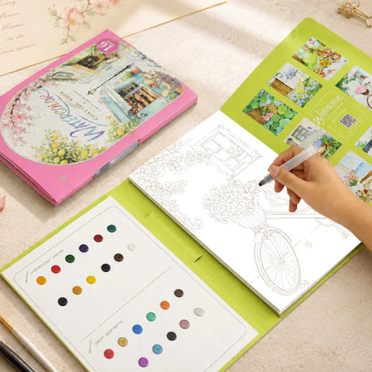 YUELU Creative A4 Paper Watercolor Painting Set with Three-Fold Pages-Cross-Border Hot-Selling Art Supplies Gift