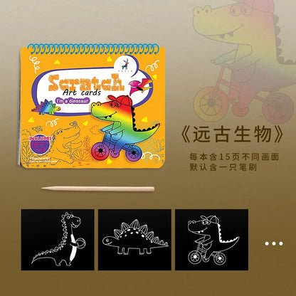 Customized Art Scratch book for kids Magic Painting Scratch Paper Set DIY Kids Colorful Scratch card