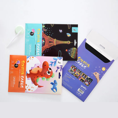Stock 10 Designs Scratch Art Paper