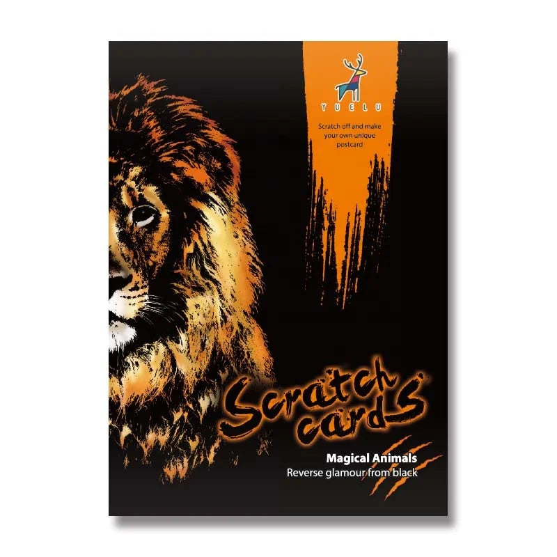 A4 Size Animals Scratch Painting Envelop Kit 4 Pcs