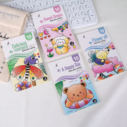 YUELU Wholesale Children Pocket Watercolor Painting Book Magic Travel Pocket Watercolor Book Set With Paint And Paint Brush