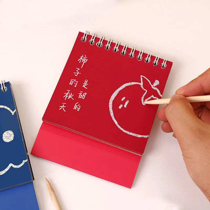Scratch Paper Design Color:red YUELU Color Scratch Ink Kid's Scratch Art Paper DIY Drawing Coloring B ...