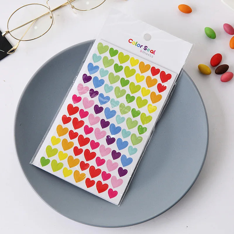 Wholesale Custom Decorative Adhesive Sticker Cartoon Sticker Love Shape Decoration Sticker for Diary/Wall/Glass