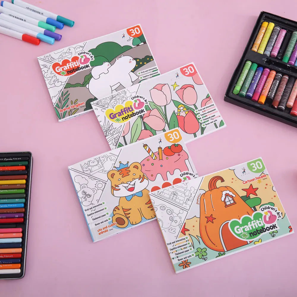 YUELU A5 Children Graffiti Drawing Book Blank DIY Hand Drawing Paper 30 Pages Art Coloring Book