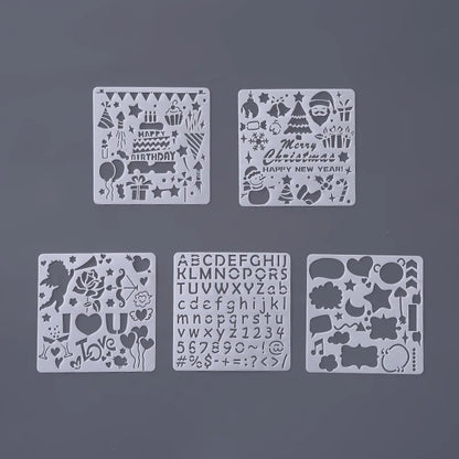 OEM Custom Drawing Template Reusable Laser Cut PET Plastic Stencil Scrapbook Album Painting Template Stencil