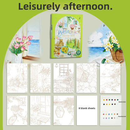 YUELU Creative A4 Paper Watercolor Painting Set with Three-Fold Pages-Cross-Border Hot-Selling Art Supplies Gift
