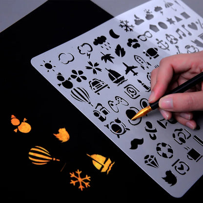Plastic Drawing Stencil For DIY Scrapbooking Decorative Birthday Embossing Plastic Templates