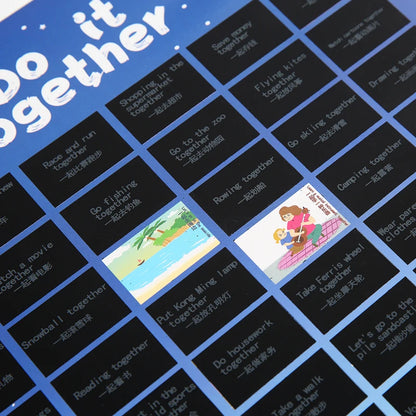 YUELU Scratch Painting 50 Little Thing To Do Together Scratch-off Poster Scratch Wishlist For Couples Kids Girlfriend