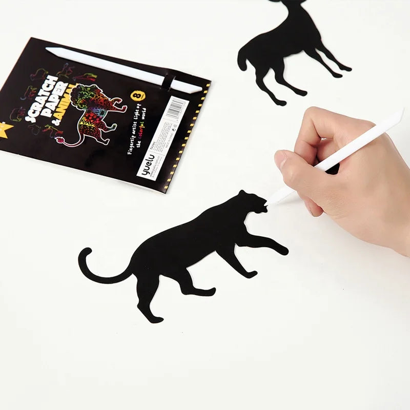 Rainbow Scratch Paper Set Scratch Crafts Arts Educational Toys Kits Scratch Art for Kids Party Games Birthday Gift