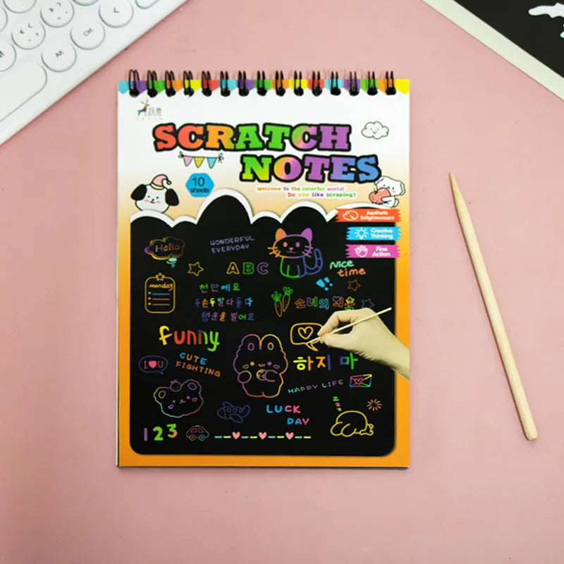 Medium children's colorful graffiti scratchbook for elementary school students scratchbook for fun scratchbook for art students