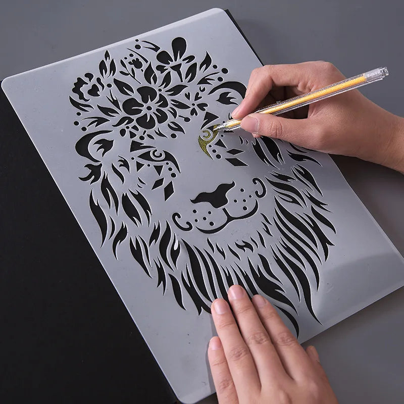 Wholesale Custom PET Stencil A4 Hollowed Out Animal Template Plastic Drawing Stencil For Diy Painting Scrapbooking Card Making