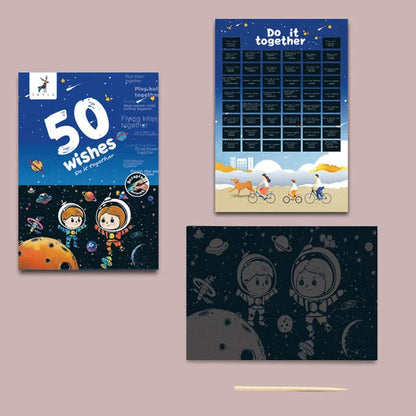 YUELU Scratch Painting 50 Little Thing To Do Together Scratch-off Poster Scratch Wishlist For Couples Kids Girlfriend