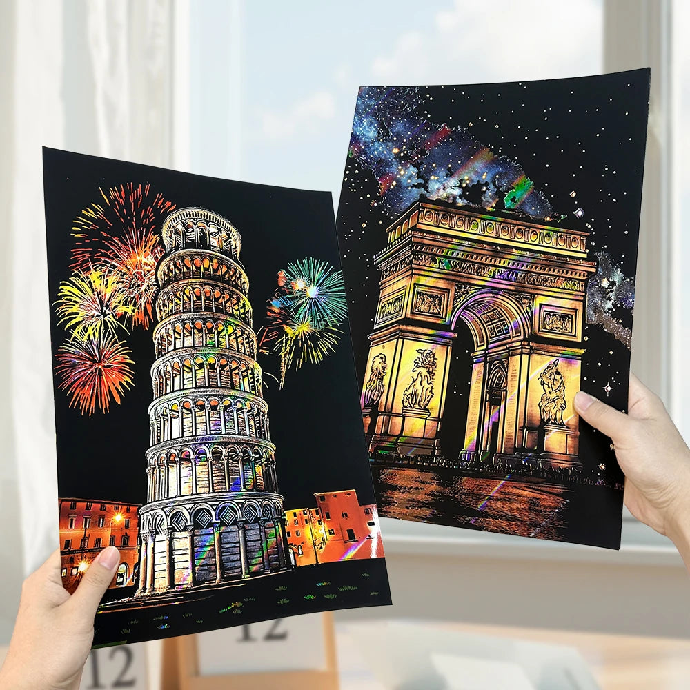 YUELU A3 Size Relief laser Scratch Drawing
