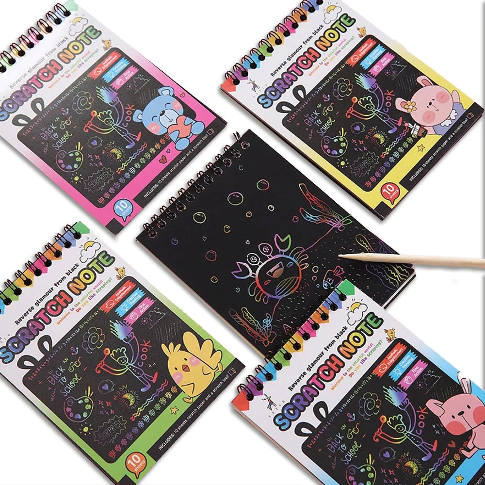 Scratch Rainbow Art Paper Set Sketch Art DIY Black Scratch Paper For Kids Art Projects