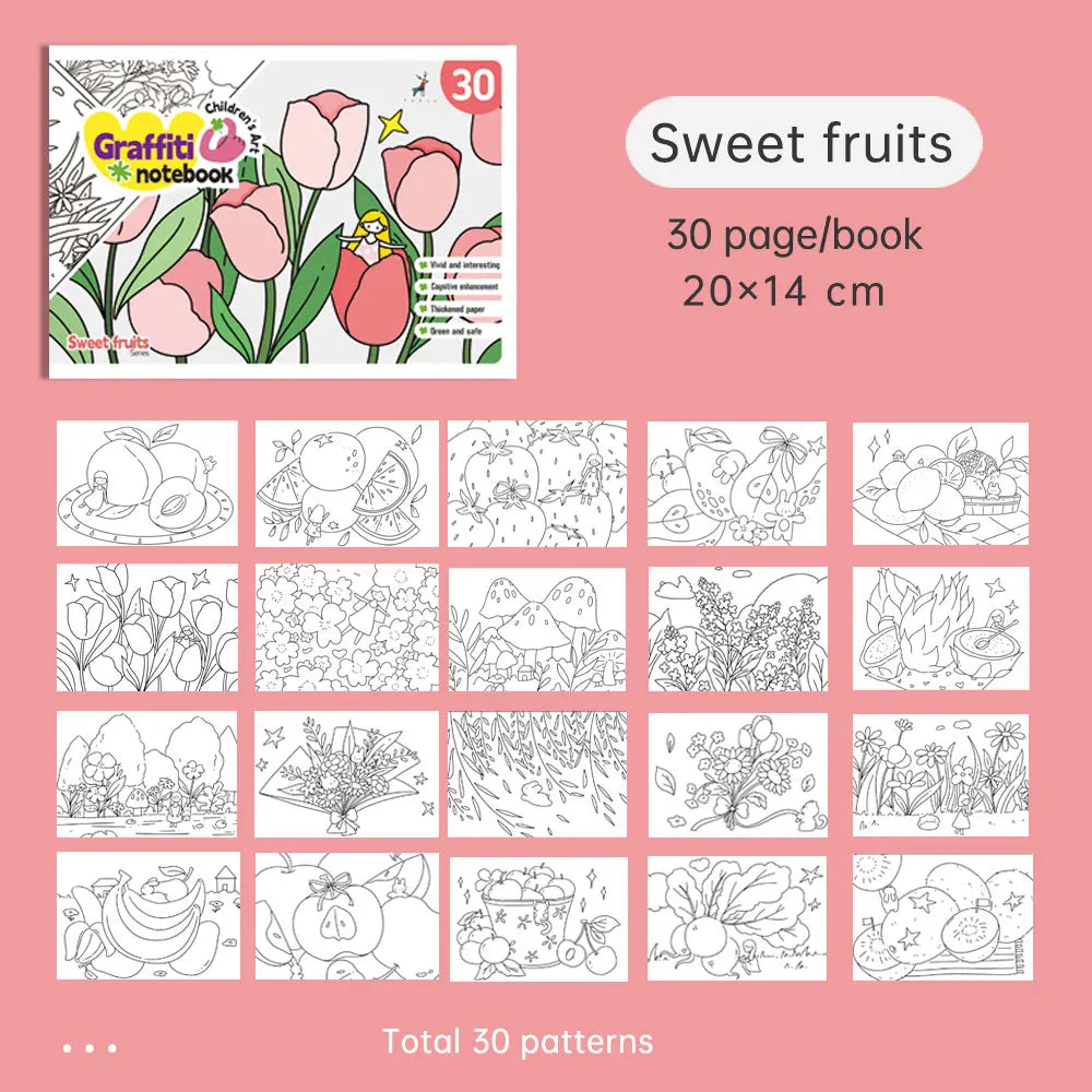 YUELU A5 Children Graffiti Drawing Book Blank DIY Hand Drawing Paper 30 Pages Art Coloring Book