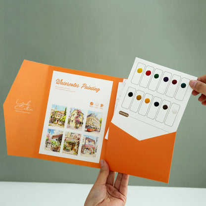 YUELU Beginners Watercolor Painting Set 6pcs Portable Watercolor Sketchbook Kit with Pigment Paint Brush