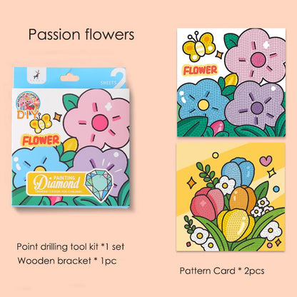 Children's DIY 5D Diamond Painting Kits Cartoon Puzzle Diamond Stickers Girls Fun Gift Box Kid's Educational Toys