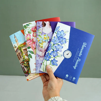 YUELU Beginners Watercolor Painting Set 6pcs Portable Watercolor Sketchbook Kit with Pigment Paint Brush