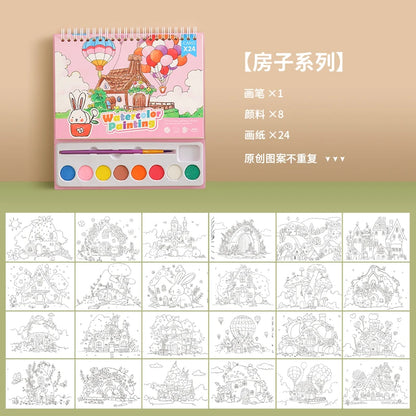 YUELU Watercolor Painting Book Kids Art Drawing Toys