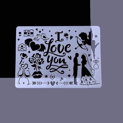 Plastic Drawing Stencil For DIY Scrapbooking Decorative Birthday Embossing Plastic Templates