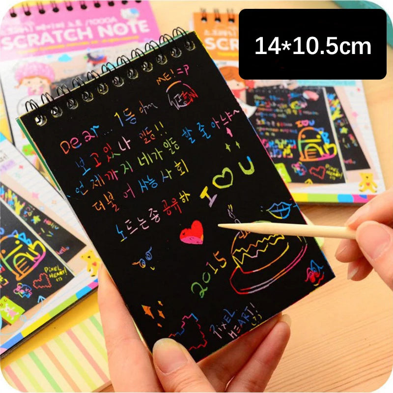 DlY Children's Handmade Creative Colorful Painting Kids Scratch Art Crafts Sets Rainbow Magic Scratch Paper