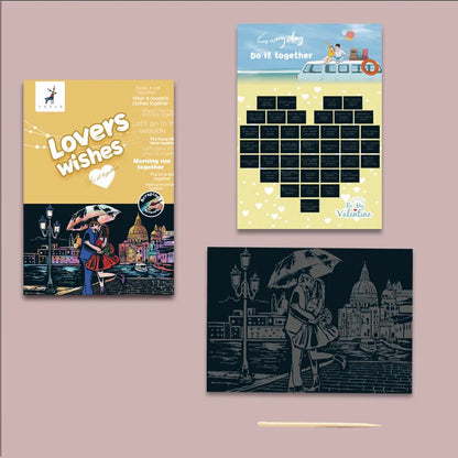 YUELU Scratch Painting 50 Little Thing To Do Together Scratch-off Poster Scratch Wishlist For Couples Kids Girlfriend