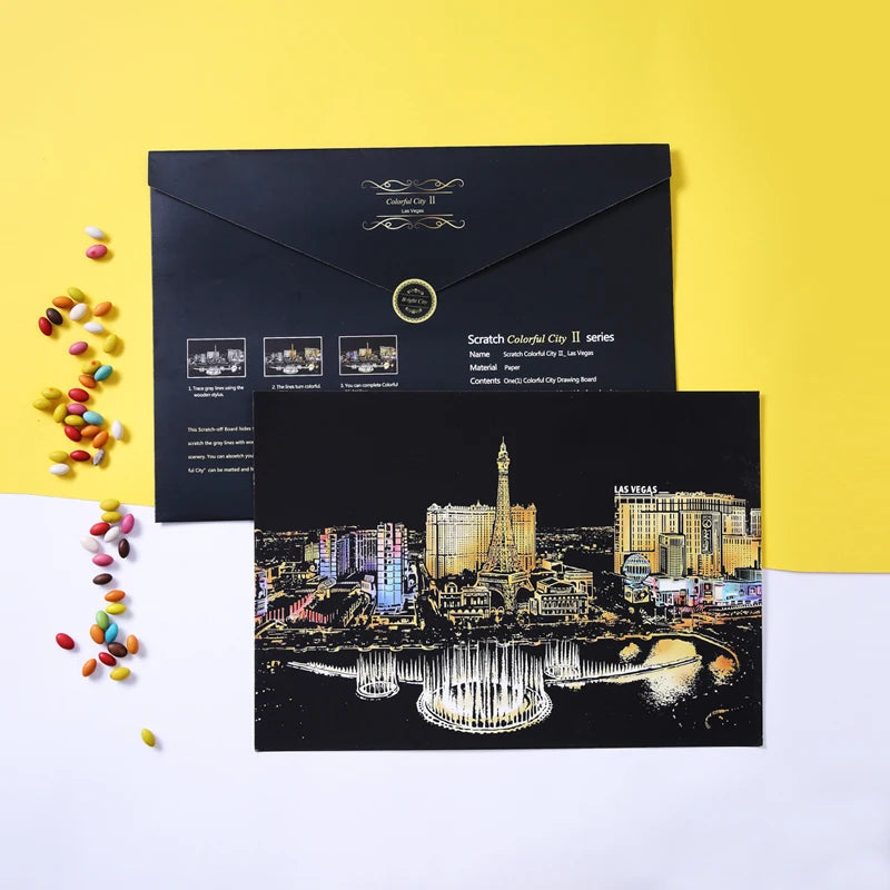 A3 DIY Art Craft City Night Painting
