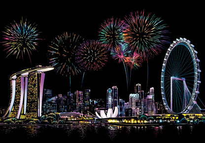 A3 DIY Art Craft City Night Painting