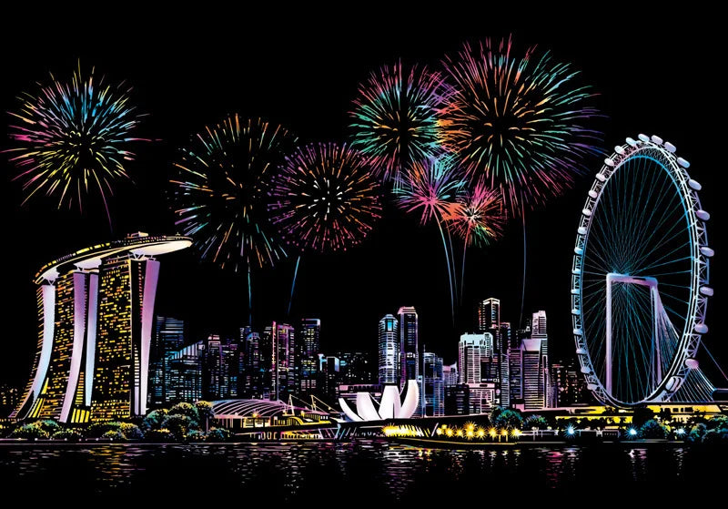 A3 DIY Art Craft City Night Painting