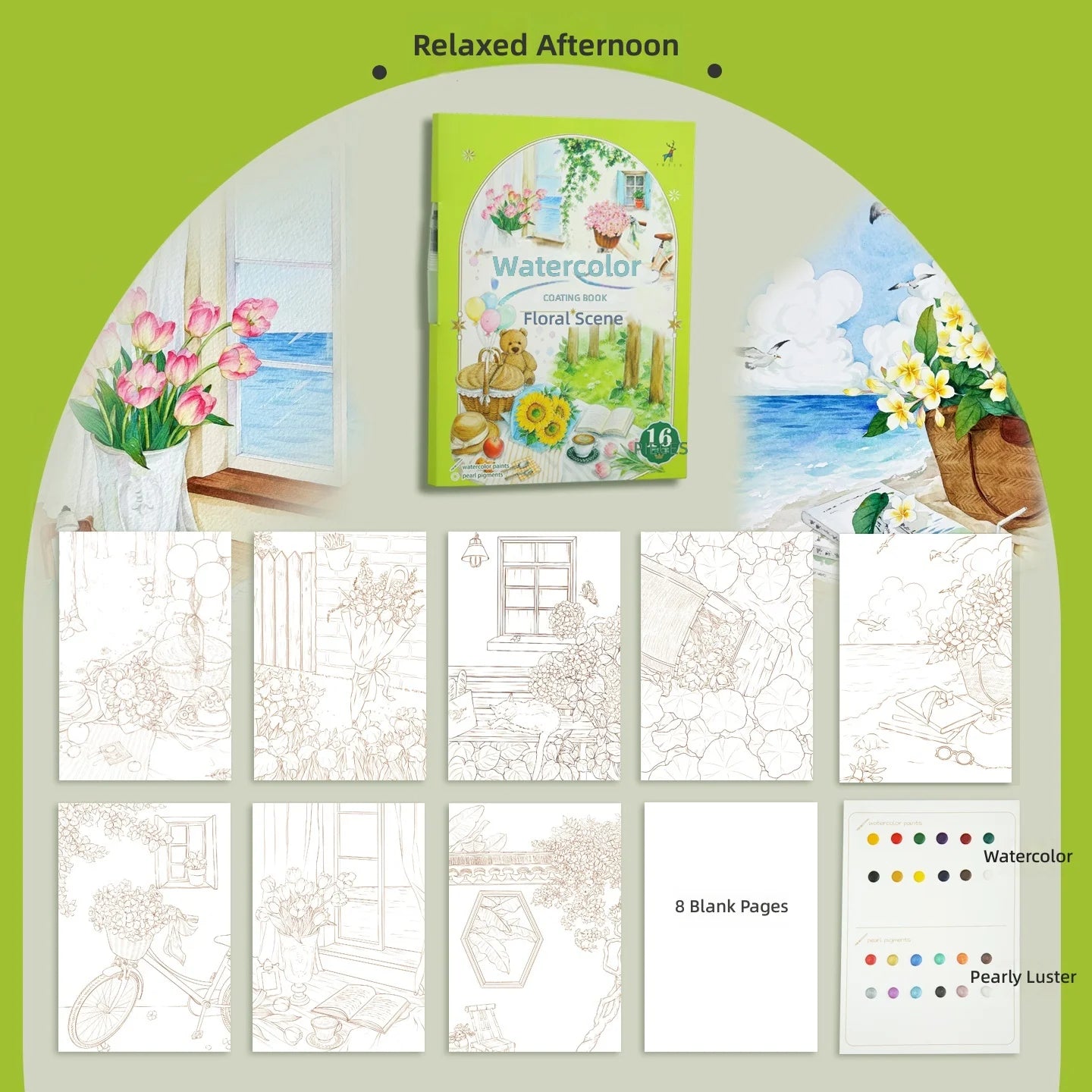 YUELU Creative A4 Paper Watercolor Painting Set with Three-Fold Pages-Cross-Border Hot-Selling Art Supplies Gift