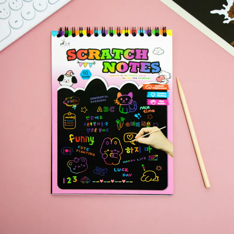 Medium children's colorful graffiti scratchbook for elementary school students scratchbook for fun scratchbook for art students