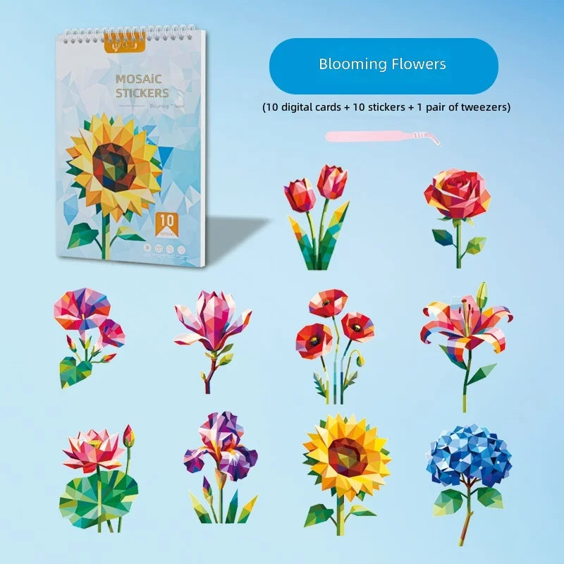 Yuelu Children's Paper Number Puzzle Book Handmade DIY Animal Collage Sticker Focus joy