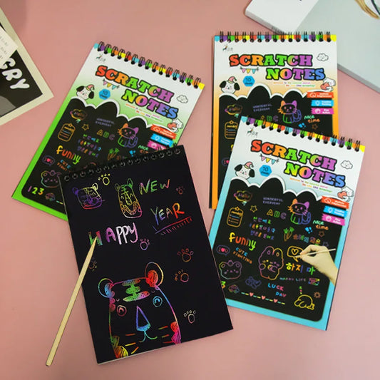 Medium children's colorful graffiti scratchbook for elementary school students scratchbook for fun scratchbook for art students