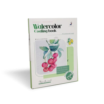 YUELU Pastel Floral Watercolor Painting Toy Portable Travel Beginners Practice Watercolor Sketchbook Set with Pigment Card