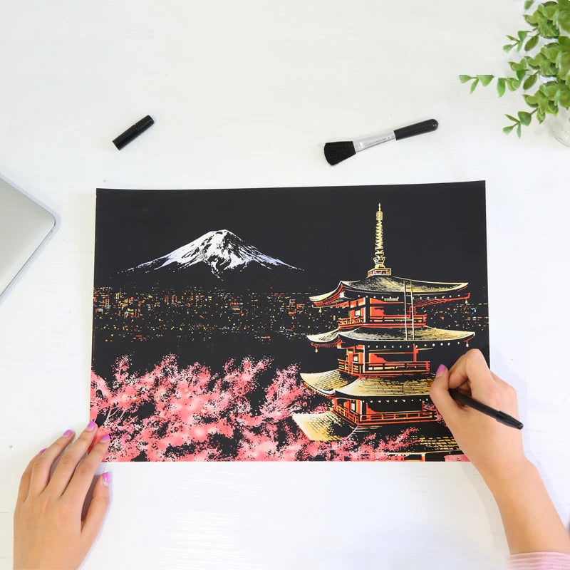 A3 DIY Art Craft City Night Painting