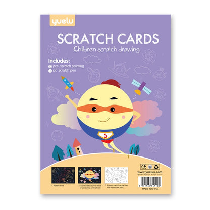 Eco Friendly A4 10pcs Size Scratch Cards Children Educational Toys Magic Rainbow DIY Scratch Art Paper For Kids