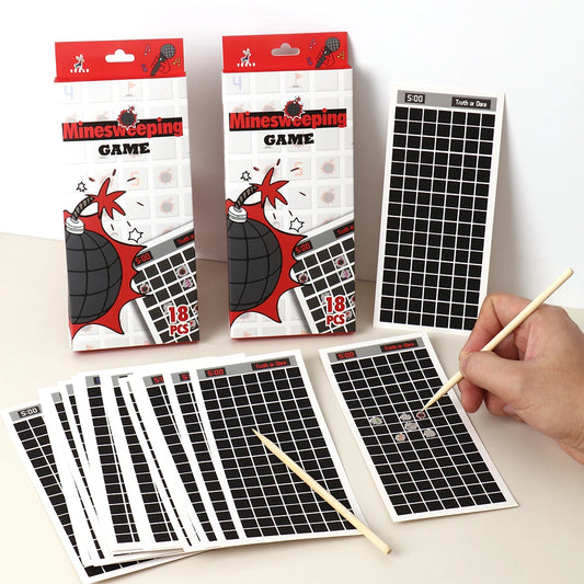 YUELU Creative Minesweeper Scratch Card Puzzle Game 18PCS/Set Scratch Painting Magic Scratch Art Paper For Kids Gift